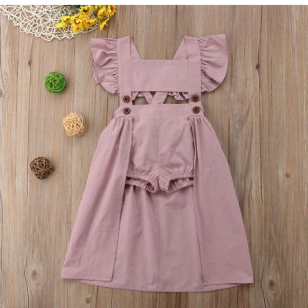 Little Girl Dusty Rose Romper